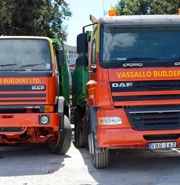 Construction equipment hire services provided by Vassallo Builders Malta